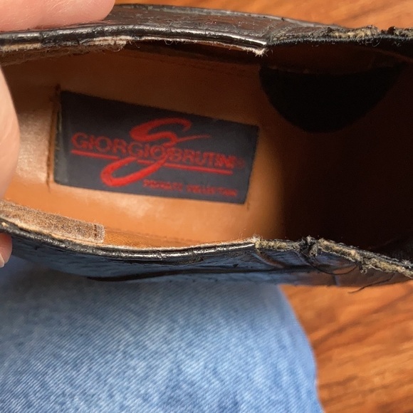 Giorgio Brutini black snake skin heeled ankle boots size 8 - Picture 3 of 10